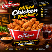 Mixed Chicken Bucket - Drumstick • Wings • Strips • Popcorn